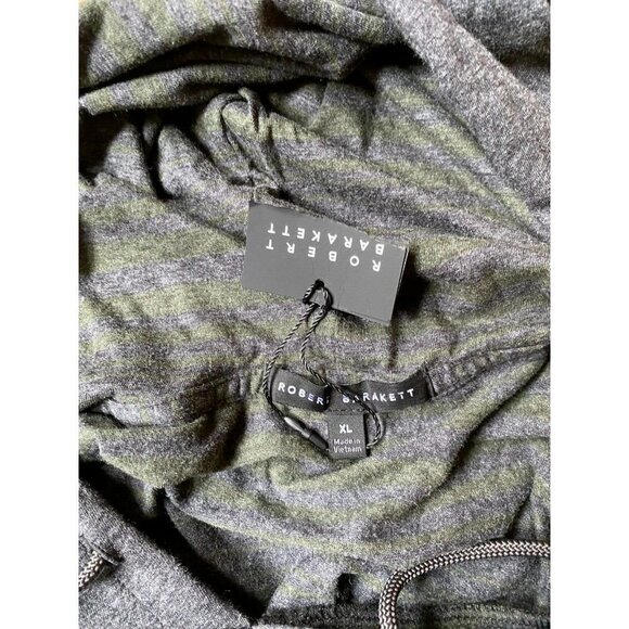 Robert Barakett "Talbert" stripe gray hoodie sz Xlarge Mens long sleeve top - Picture 6 of 8
